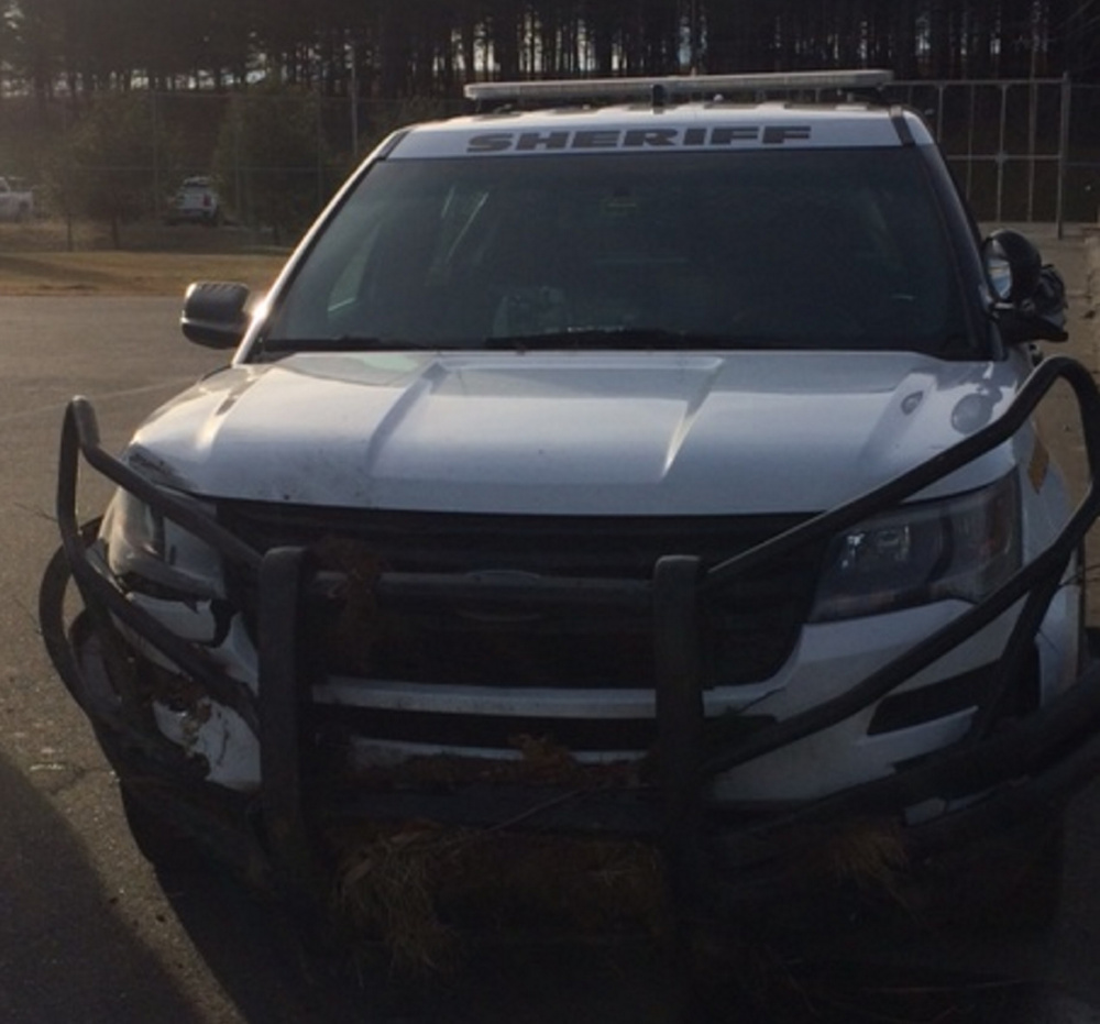 Deputy Lucas Libby crashed early Thursday as he followed a young driver thought to be suicidal. Neither was injured.