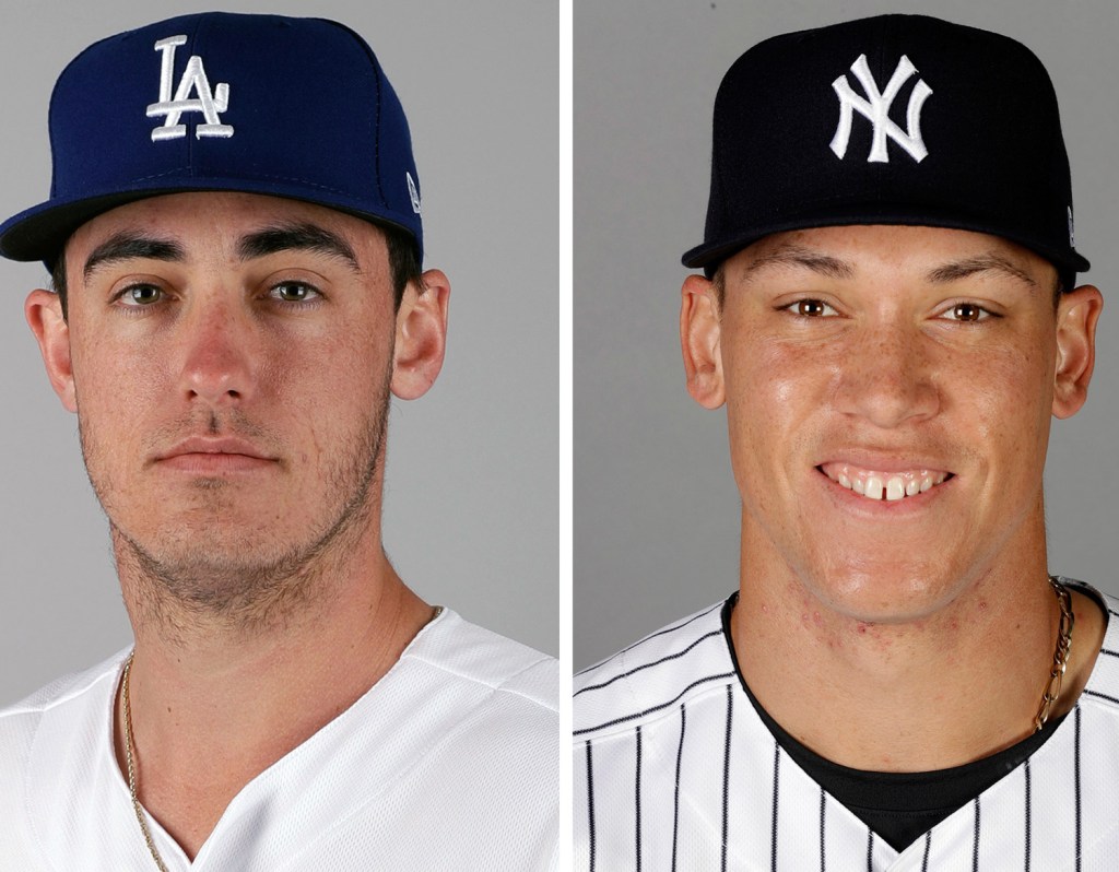 The Dodgers' Cody Bellinger, left, and the Yankees' Aaron Judge were unanimous choices as rookies of the year.