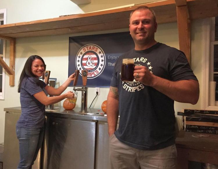 Nancy and Brad Nadeau of Cumberland are looking to expand their home-based Stars & Stripes Brewing Co. to a full-fledged commercial operation, with a percentage of proceeds going toward veterans.