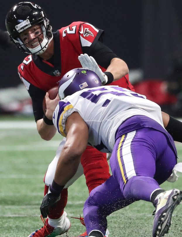 Anthony Barr an the Vikings' defense held Falcons quarterback Matt Ryan to a season-low 173 passing yards in a 14-9 win Sunday.