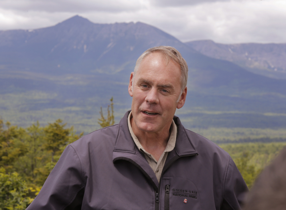 Interior Secretary Ryan Zinke, who toured the Katahdin Woods & Waters National Monument in June, ended speculation Tuesday that his recommendation of "active timber management" would mean commercial harvesting on the land. But he left open the possibility of “landscape improvements.”