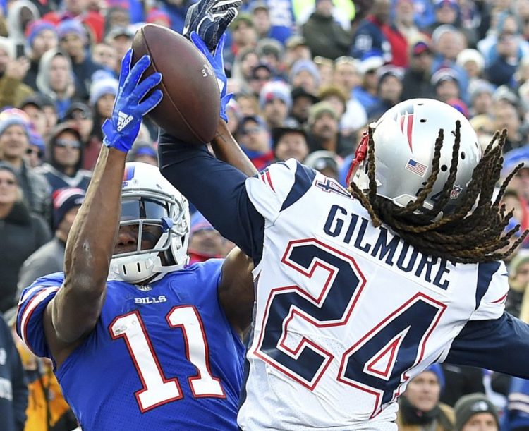 Cornerback Stephon Gilmore denied Buffalo receiver Zay Jones three times on one series last Sunday, forcing a turnover on downs and highlighting another defensive stand in the red zone for the Patriots' defense.