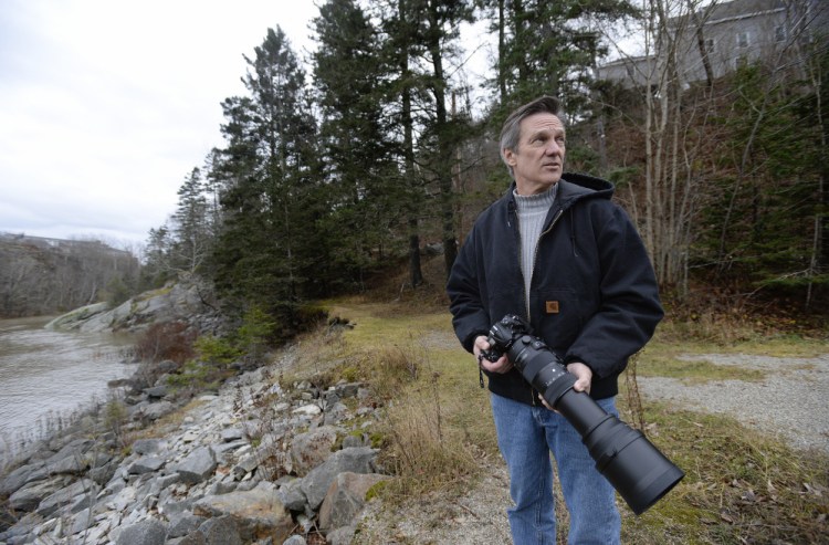 Gerry Monteux, looking for eagles along the Union River in Ellsworth, traded in his microphone for a camera, and despite a tough transition would not change a thing. "I lost my job. I lost my wife. I went through hell. But looking back it was the best thing that ever happened to me," he said.
