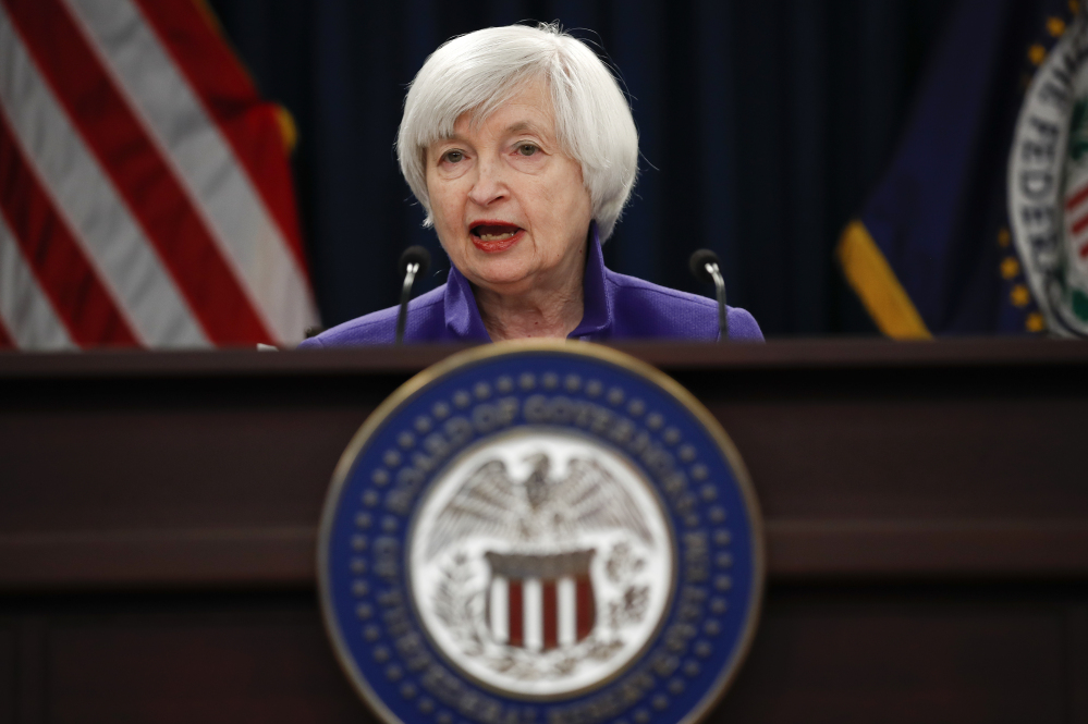 Federal Reserve Chair Janet Yellen speaks during a news conference following the Federal Open Market Committee meeting in Washington, Wednesday.