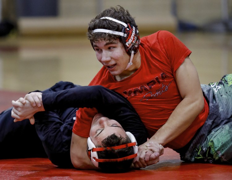Isaac Plante of Sanford won the Class A South title last year but was pinned by Robert Hetherman – a 206-match career winner for Mt. Ararat – in the state final. Plante is one of the wrestlers whose title path is clear now.