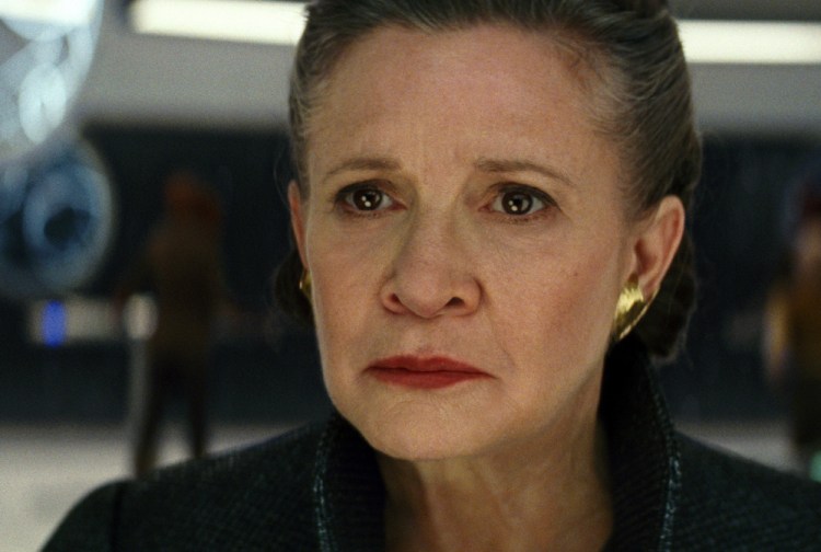 Carrie Fisher, who starred as Princess Leia in the first "Star Wars" in 1977, reprised her character in "The Last Jedi."