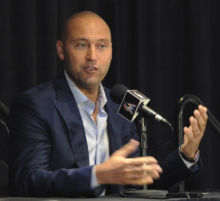 Here's a rare sight: Derek Jeter speaking to the media. He's become unavailable while running the Miami Marlins into the ground in what's become the team's latest fire sale.