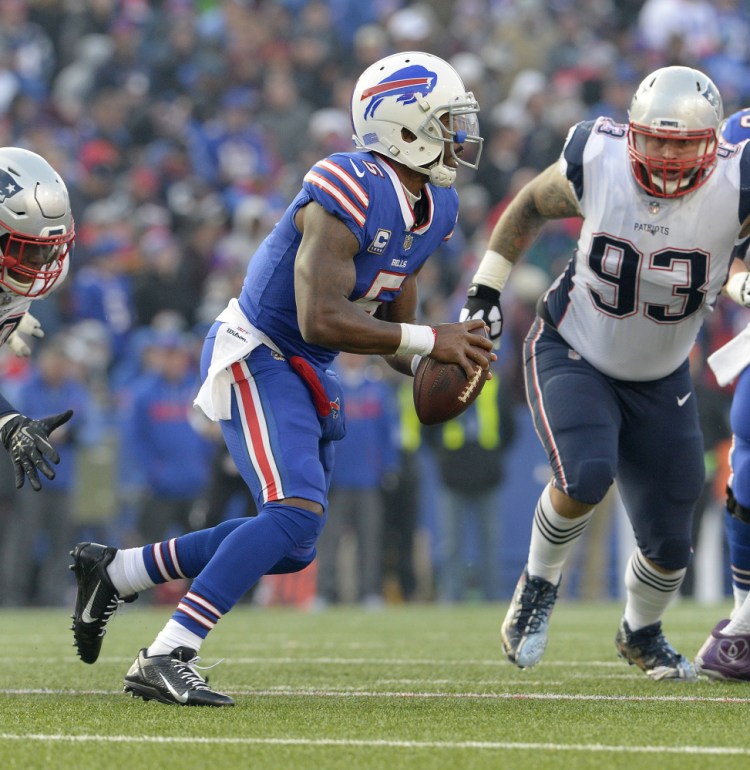 Tyrod Taylor was knocked out of the game with an injury when the Bills faced the Patriots three weeks ago, but he'll be directing the offense again Sunday in a game critical to Buffalo's playoff chances.