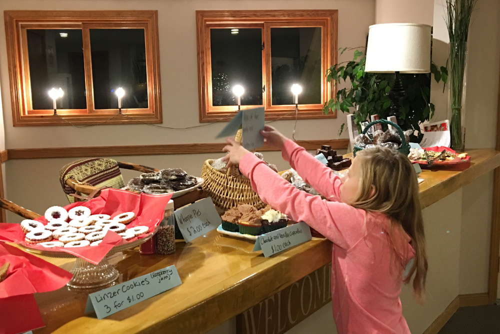 Lucy Kenney of Cumberland, 10, held a bake sale to benefit the Portland Press Herald Toy Fund.