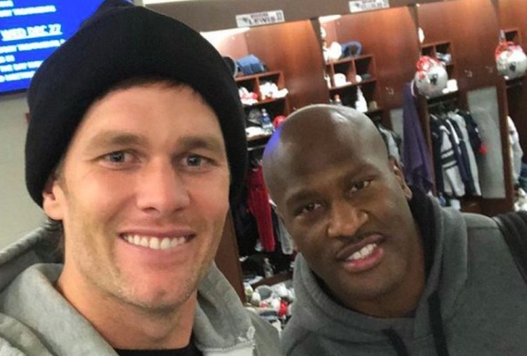 James Harrison signed Tuesday with the Patriots and posted this photo on Instagram, saying "Finally … a teammate that's older than me!" Quarterback Tom Brady is 40.