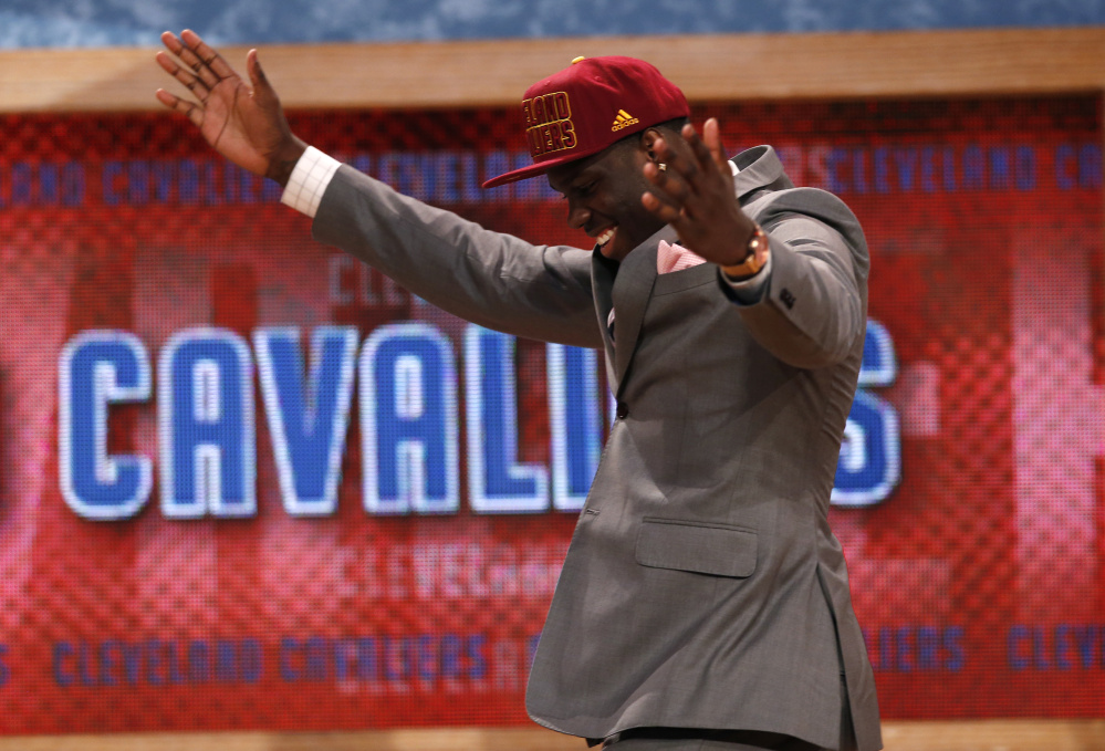 Anthony Bennett reacts after being selected by the Cleveland Cavaliers as the first overall pick in the 2013 NBA Draft. Bennett played in college at the University of Nevada-Las Vegas but is considered one of the biggest NBA busts. He has played for four NBA teams since draft day, and on Thursday signed to play with the Maine Red Claws of the developmental G League.