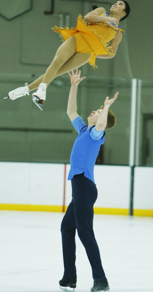 Franz-Peter Jerosch of Yarmouth has competed with three partners in pairs figure skating over the past three years. But now he has what he considers the right match in Jade Hom, 14. They will compete starting Monday in the novice pairs division at the U.S. championships.
