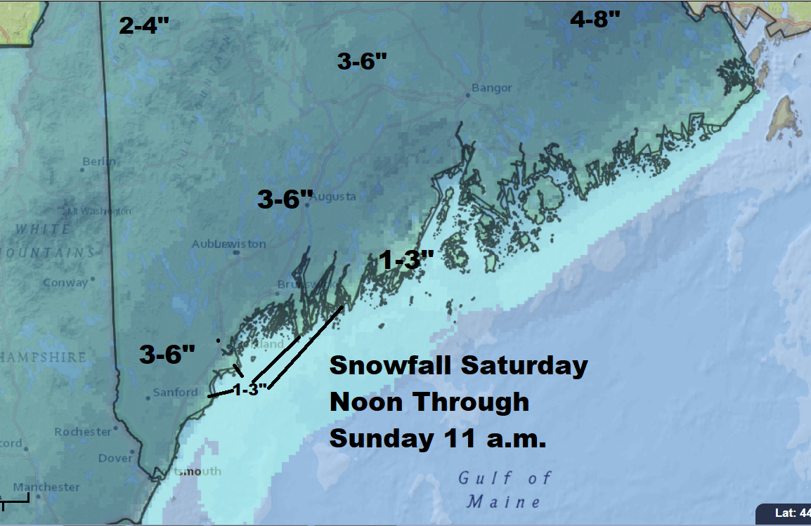 This is generally a 3-6 inch snowfall with a few exceptions. (Dave Epstein/WBUR)