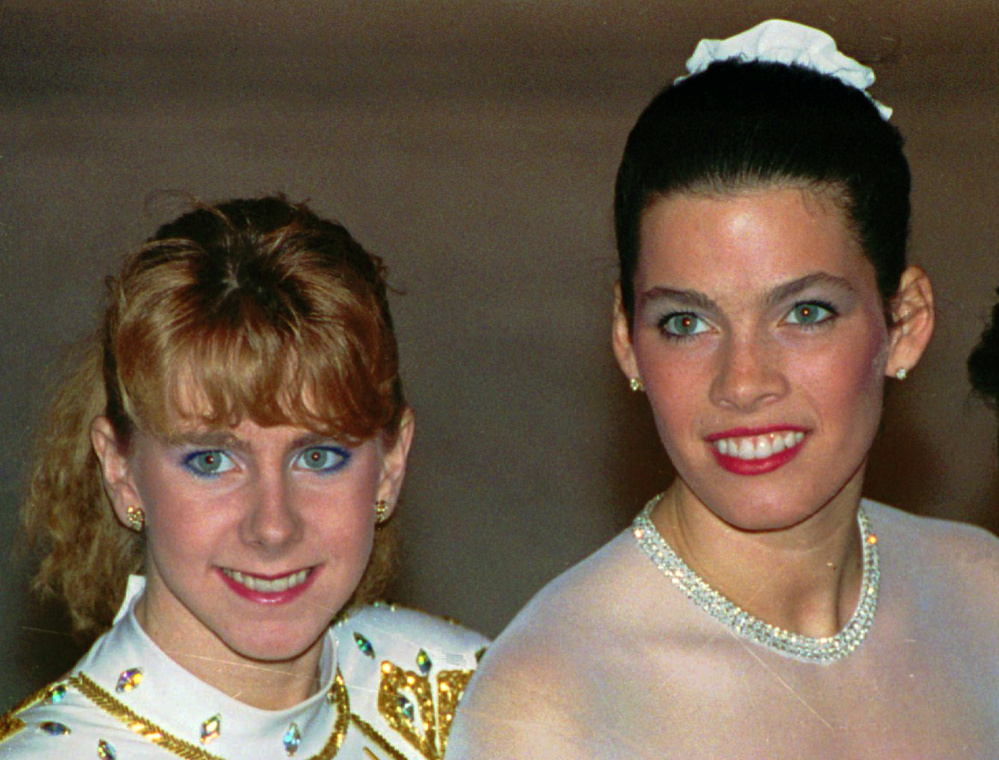 In the early 1990s Tonya Harding, left, and Nancy Kerrigan were often locked in fierce competition on the ice.