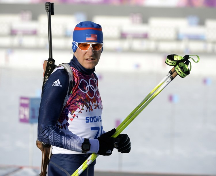 Russell Currier, who competed in the Sochi Games in 2014, has two more races this week to try to earn a place on the U.S. Olympic biathlon team in South Korea.