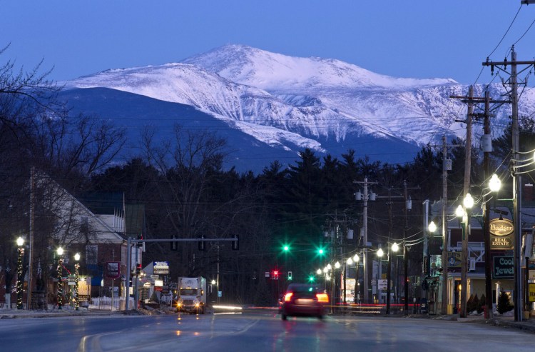 A hiker was rescued on the Ammonoosuc Ravine Trail on Mount Washington on Wednesday when she became lost. This is a view of the mountain at dawn from North Conway, New Hampshire, in 2015.
