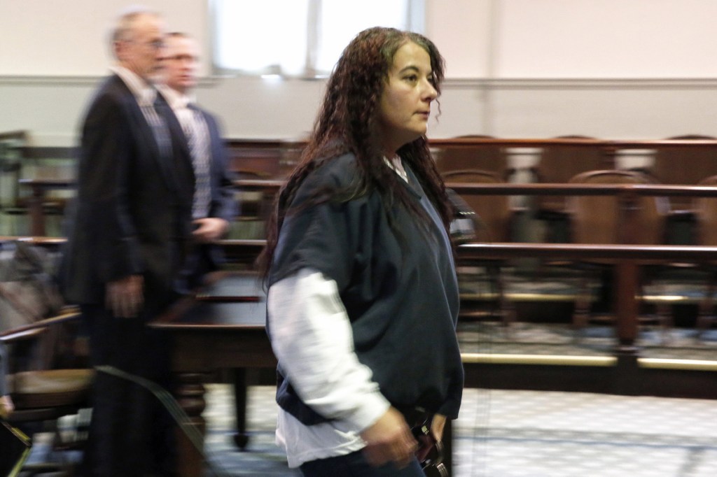 Shawna Gatto leaves Lincoln County Superior Court on Jan. 12 after pleading not guilty to a charge of depraved indifference murder in connection with the death of 4-year-old Kendall Chick.