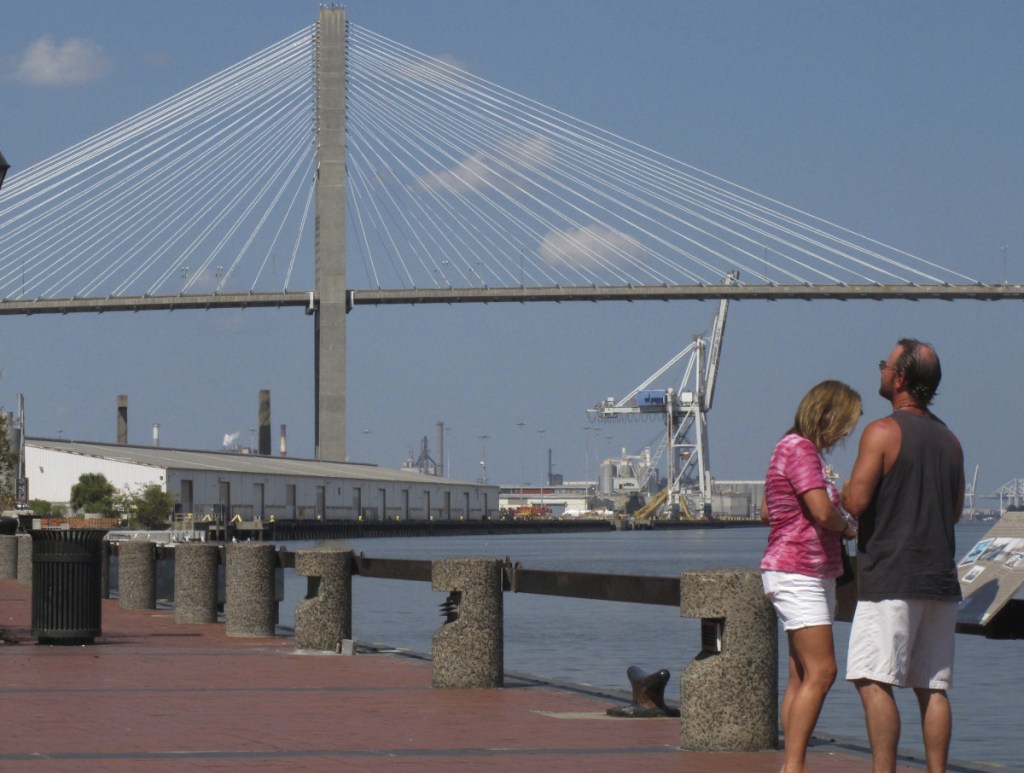 The Eugene Talmadge Memorial Bridge spans the Savannah River in Savannah, Ga. A group of Georgia Girl Scouts is lobbying to have the bridge named after Juliette Gordon Low, who founded the Girl Scouts in the city more than a century ago.