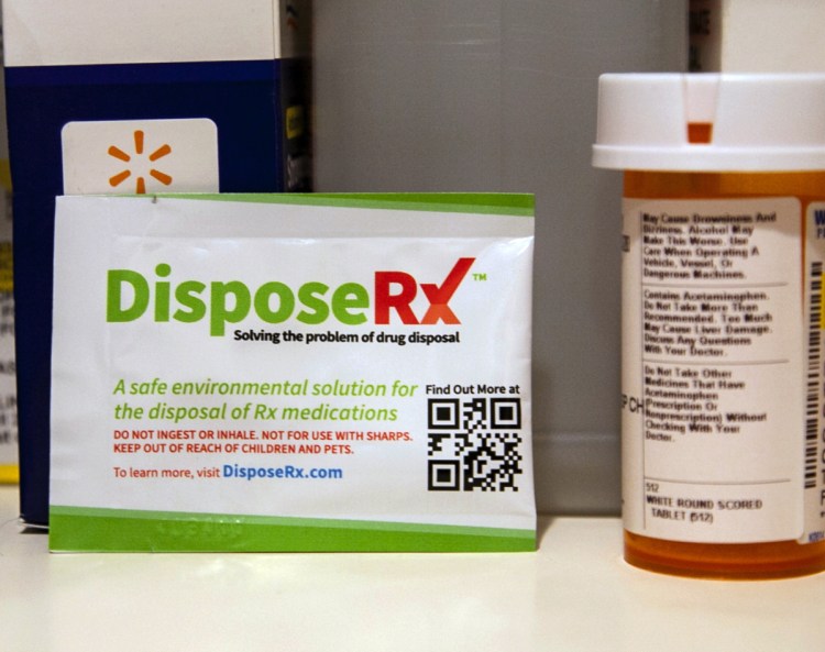 Walmart will offer packets of the DisposeRx powder at its 4,700 pharmacies to help curb opioid abuse in the U.S.