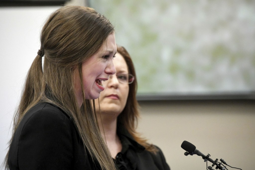 Victims Jessica Smith, above, and Alexis Alvarado, right photo, also made statements Friday in Lansing, Mich., during the fourth day of sentencing for former sports doctor Larry Nassar.