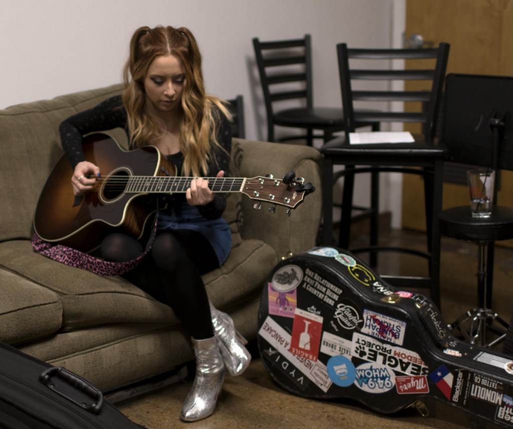 Maine native Kalie Shorr backstage at the Listening Room Cafe in Nashville on Jan. 22. 
