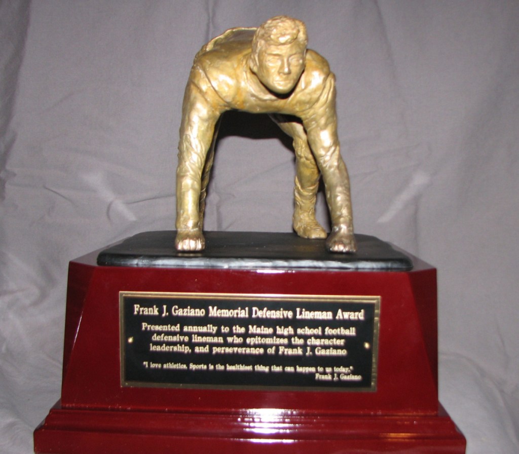 The Frank J. Gaziano Memorial Award trophy for the top defensive lineman.
