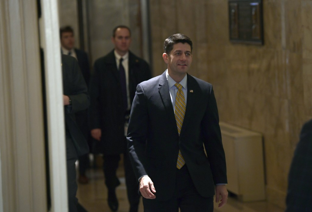 House Speaker Paul Ryan of Wis., arrives on Capitol Hill in Washington, Monday, Jan. 29, 2018. (AP Photo/Susan Walsh)