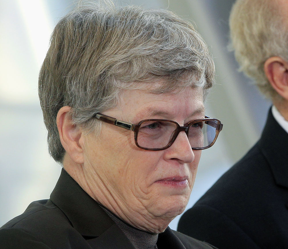 Michigan State University President Lou Anna K. Simon, seen in 2012, is resigning because of the crimes committed by Larry Nassar, who was a doctor at the university.
