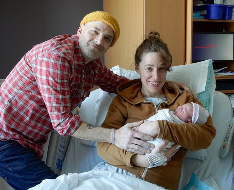 Paul Servizio and Christina DiBiase with their son, Valentino Giovanni Servizio, born at 6:27 a.m. at Mercy Hospital on New Year's Day.
