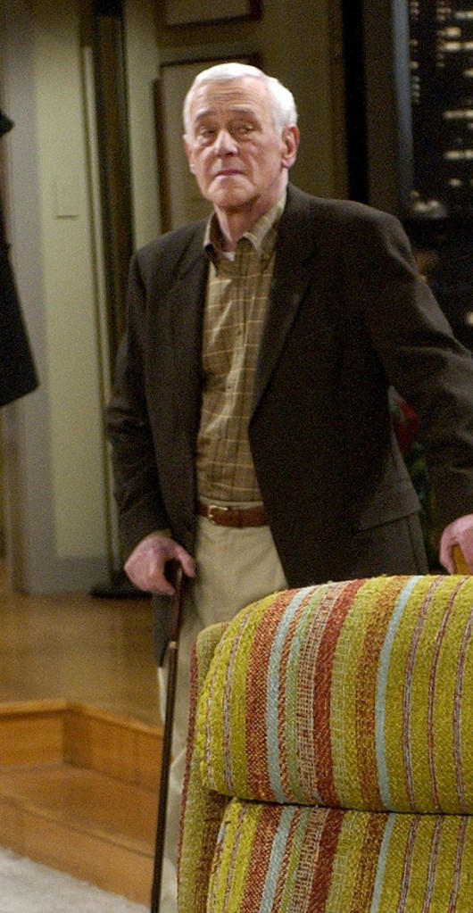 In this 2004 file photo, John Mahoney appears on the set during the filming of the final episode of "Frasier" in Los Angeles. Mahoney died Sunday in Chicago after a brief hospitalization.