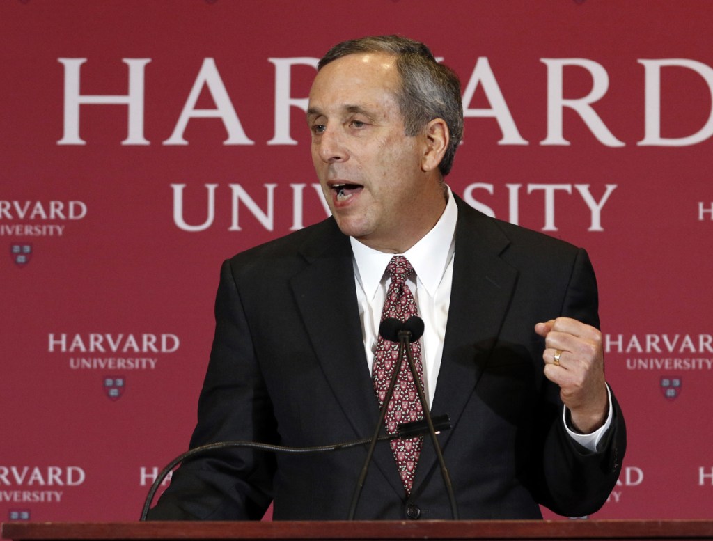 Lawrence Bacow speaks after being introduced Sunday as the next president of Harvard University.