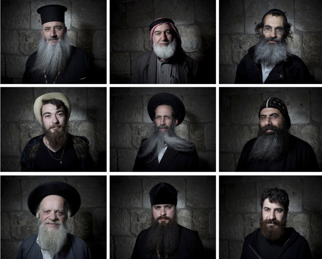 Men pose for portraits in Jerusalem's Old City. In Jerusalem, beards have never gone out of style, and can sometimes reflect political sentiments as well as religious leanings.