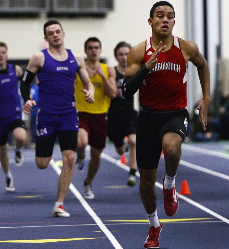 Jarett Flaker of Scarborough enters the Class A indoor track state meet Monday with not only an undefeated season but the fastest time in Maine in three events – the 55, 200 and 400. He could set records in all three. And yes, he's a sophomore.