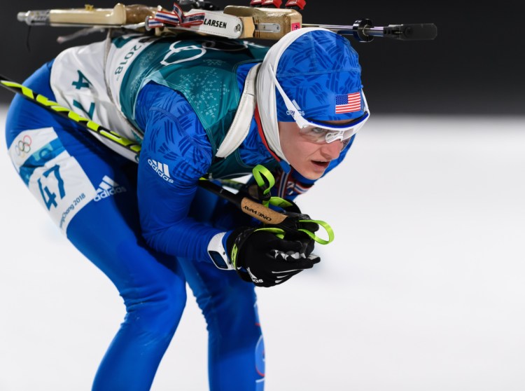 Clare Egan opened the Olympics with the 7.5K biathlon sprint. Three minutes into the race, she tumbled at the bottom of a steep hill and it cost her a chance to advance.