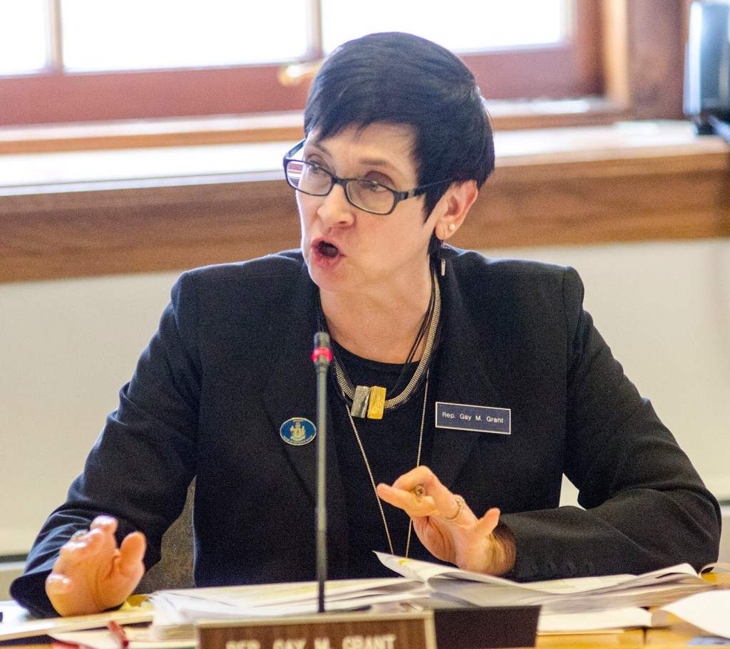 Rep. Gay Grant, D-Gardiner, asks a question during Tuesday's Taxation Committee work session. In backing the bill to give BIW $60 million in tax incentives, she said, "We have to have some state investment in this most important sector of our economic development."