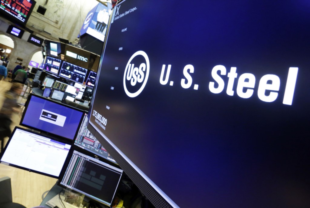 The logo for U.S. Steel appears above a trading post on the floor of the New York Stock Exchange on Friday. With his proposed tariffs, the president has drawn the blueprints for the most protectionist U.S. trade policy in roughly 100 years.