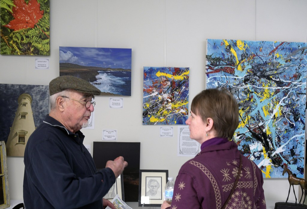 Artwork is on display Wednesday at the VA Maine Healthcare Systems-Togus, the federal hospital outside Augusta. This year's Maine Veterans Creative Arts Competition featured approximately 100 entries in two divisions: creative arts and performing arts.