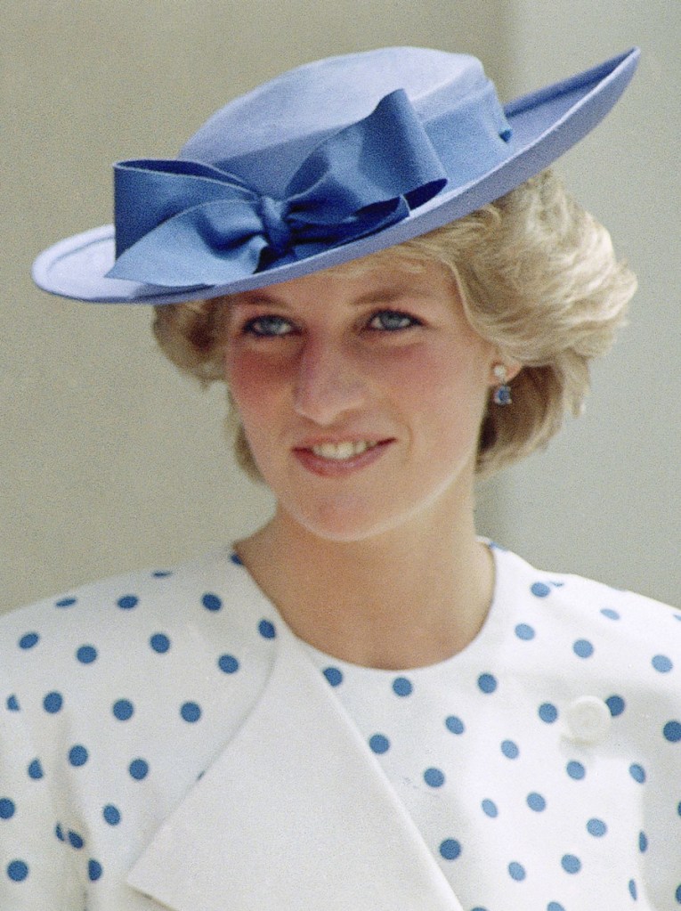 Princess Diana in 1985 wearing a hat designed by milliner John Boyd who died Feb. 20 at 92.