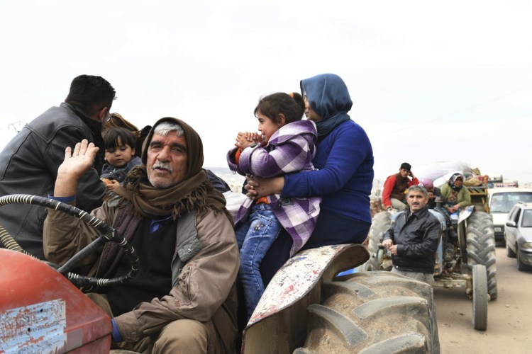 Kurds flee Syrian villages on March 7 as Turkish forces and Syrian rebels battle Kurdish fighters. A letter writer asks that the newspaper keep the reading public on top of what is happening there so Americans can protest to representatives as the need arises.