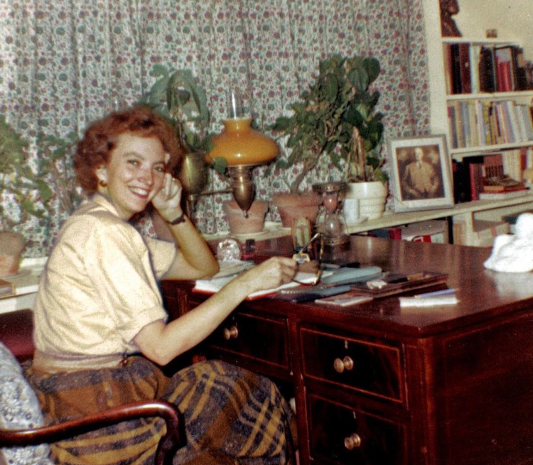 Madeleine L'Engle, seen at her desk in 1959, did much of her writing at her 200-year-old farmhouse called Crosswicks in Goshen, Conn. L'Engle wrote that publishers had trouble with "A Wrinkle in Time" "because it deals overtly with the problem of evil, and it was too difficult for children, and was it a children's or an adult's book, anyhow?"