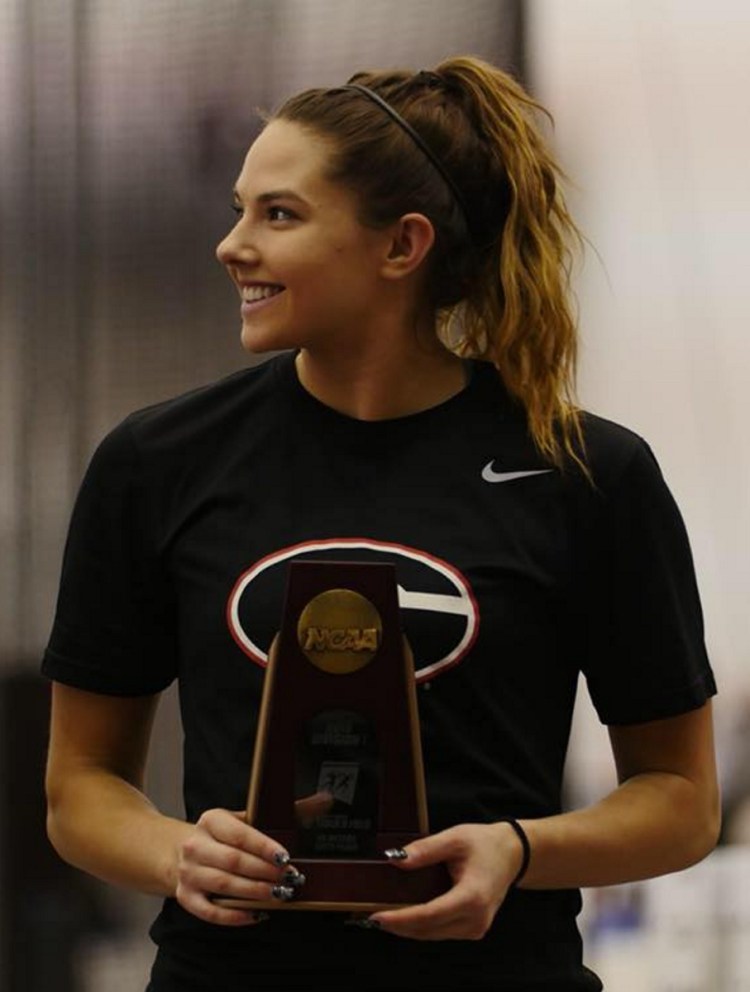 Kate Hall of Casco, a former Lake Region High competitor, earned the NCAA trophy for winning the long jump, passing 22 feet for the first time indoors. She also became a All-American by finishing sixth in the 60 meters.
