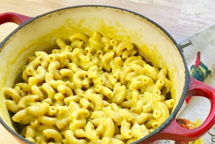 This homemade vegan mac and cheese is as quick to make as a box mix.