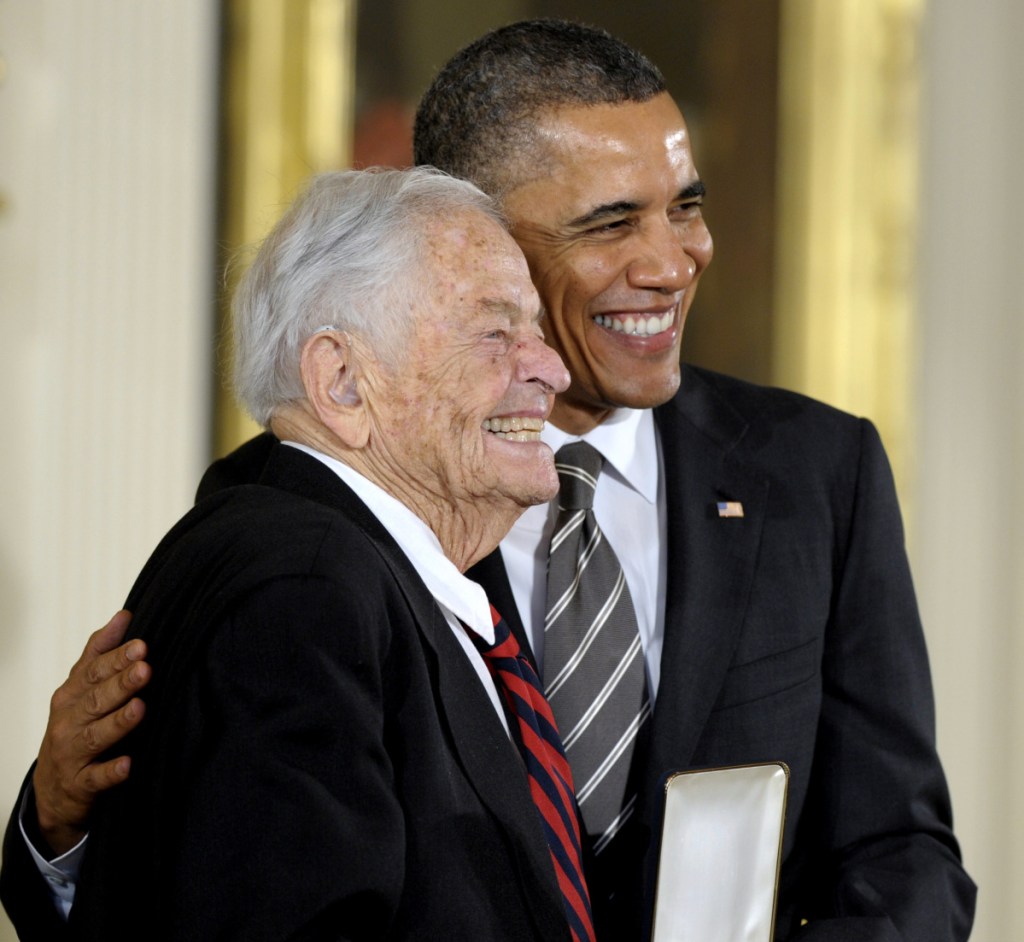 President Barack Obama presents T. Berry Brazelton with the 2012 Presidential Citizens Medal. The pediatrician was behind the widely used Neonatal Behavioral Assessment Scale, which tests newborns' responses to sound and light.