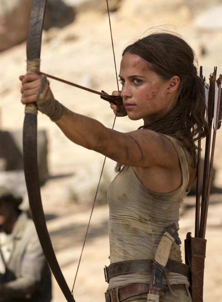 This image released by Warner Bros. Pictures shows Alicia Vikander in a scene from "Tomb Raider."