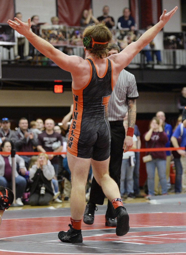 Ryan Fredette of Winslow dominated the 182-pound weight class while collecting the Class B state championship.