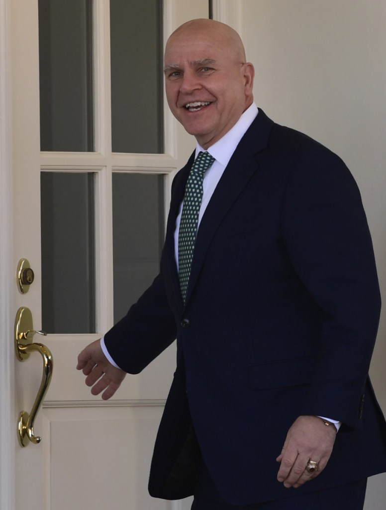 National security adviser H.R. McMaster enters the White House Friday. "I'm doing my job," he said amid speculation of an ouster.