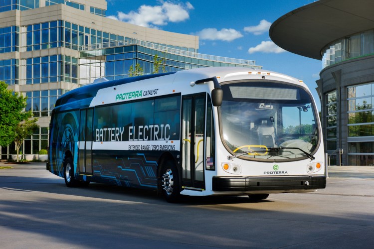 This rendering shows an electric bus made by Proterra, one of the manufacturers being considered by Greater Portland Metro and ShuttleBus-Zoom to replace aging diesel buses. Metro will offer free rides on an electric bus, leaving from 114 Valley St. in Portland, starting at noon Tuesday.