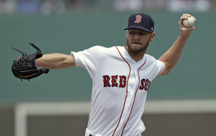Chris Sale, preparing for the regular season, pitched five innings Monday for Boston against Philadelphia, allowing four runs on five hits with three walks. He struck out six.