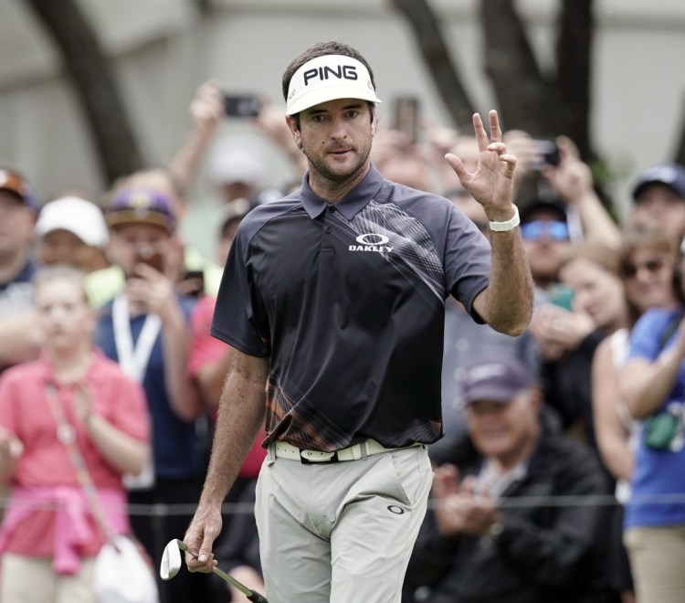 Bubba Watson waves to the gallery Sunday during the championship match at the Dell Technologies Match Play tournament. Watson routed Kevin Kisner, 7-and-6.