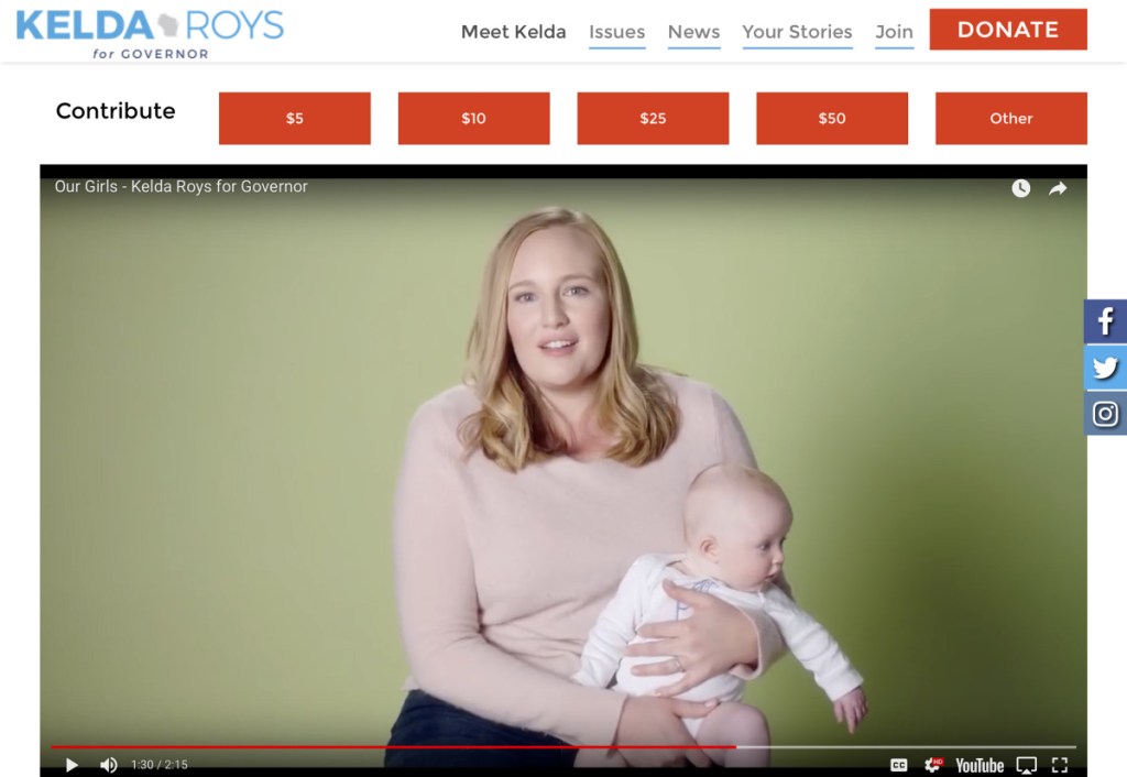 Democrat Kelda Roys, above, holds her youngest daughter while appearing in a political ad. Roys is challenging Wisconsin Gov. Scott Walker, a two-term Republican.
At left, Krish Vignarajah is a Democratic candidate for Maryland governor, the only woman running in the primary So far, 220 women have filed to run for the U.S. House or Senate this year.